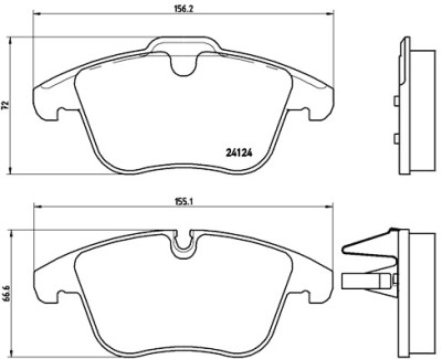 Set di 4 pastiglie freno BREMBO P 36 022