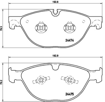 Set di 4 pastiglie freno BREMBO P 36 025