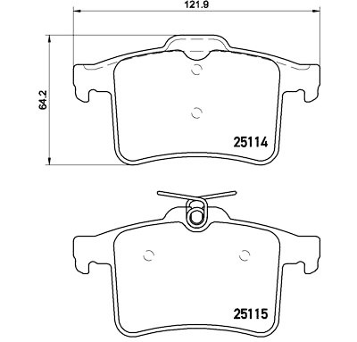 Set di 4 pastiglie freno BREMBO P 36 026