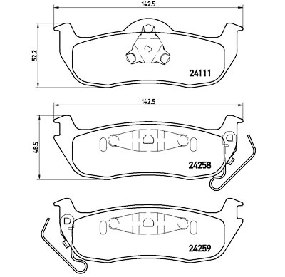 Set di 4 pastiglie freno BREMBO P 37 011