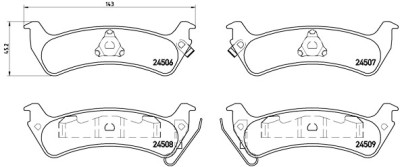 Set di 4 pastiglie freno BREMBO P 37 012