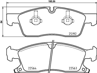 Set di 4 pastiglie freno BREMBO P 37 022