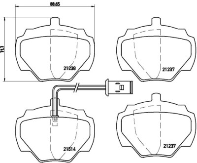 Set di 4 pastiglie freno BREMBO P 44 003