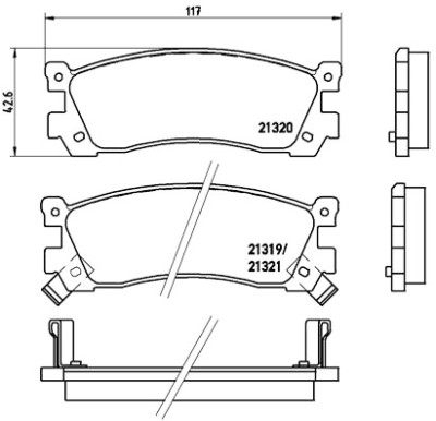 Set di 4 pastiglie freno BREMBO P 49 025