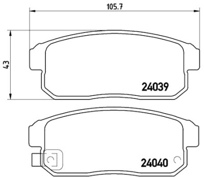 Set di 4 pastiglie freno BREMBO P 49 035