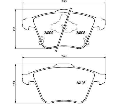 Set di 4 pastiglie freno BREMBO P 49 038