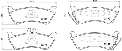 Set di 4 pastiglie freno BREMBO P 50 044