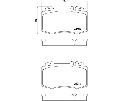 Set di 4 pastiglie freno BREMBO P 50 053