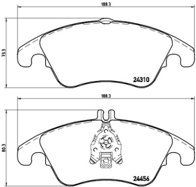 Set di 4 pastiglie freno con lato di montaggio BREMBO P 50 069
