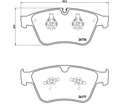 Set di 4 pastiglie freno BREMBO P 50 105