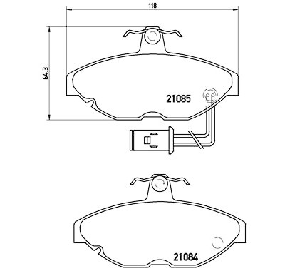 Set di 4 pastiglie freno BREMBO P 52 011