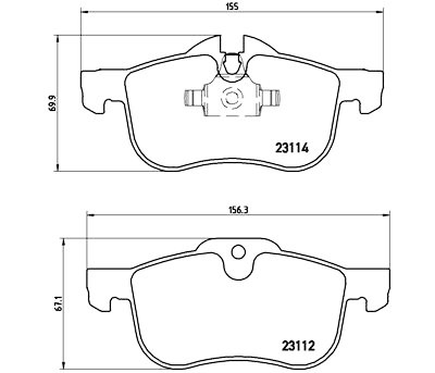 Set di 4 pastiglie freno BREMBO P 52 017