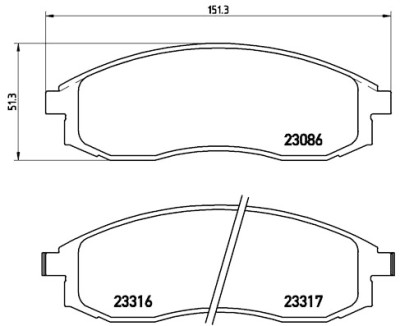 Set di 4 pastiglie freno BREMBO P 54 037