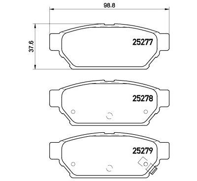 Set di 4 pastiglie freno BREMBO P 54 053
