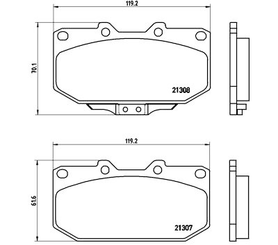 Set di 4 pastiglie freno BREMBO P 56 025