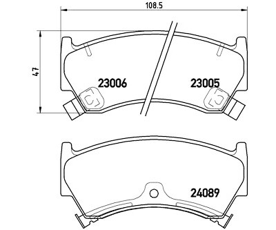 Set di 4 pastiglie freno BREMBO P 56 026