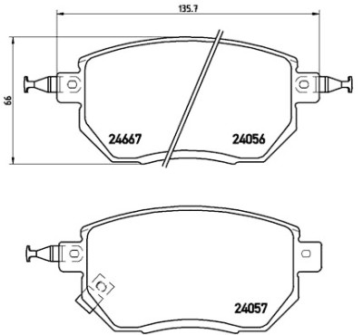 Set di 4 pastiglie freno BREMBO P 56 051