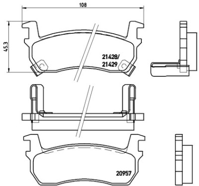 Set di 4 pastiglie freno BREMBO P 56 057