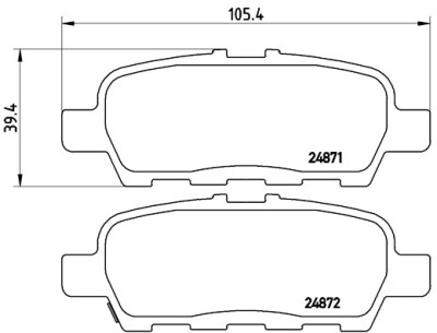 Set di 4 pastiglie freno BREMBO P 56 068