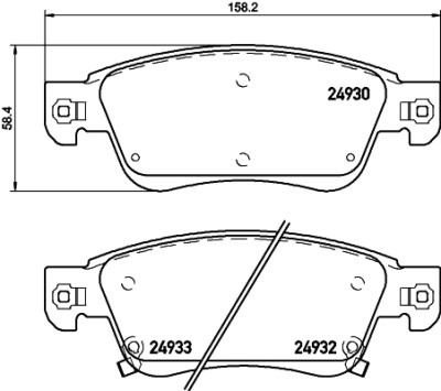Set di 4 pastiglie freno BREMBO P 56 080