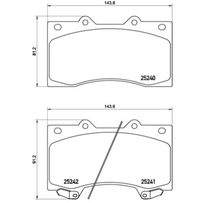 Set di 4 pastiglie freno BREMBO P 56 081