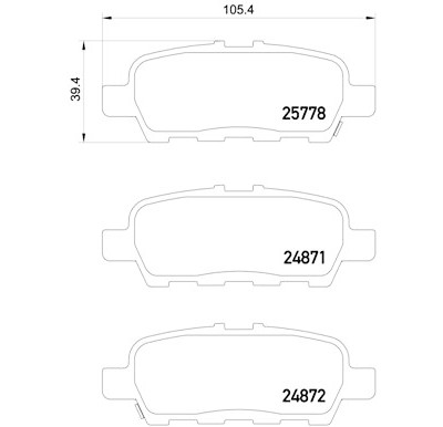 Set di 4 pastiglie freno BREMBO P 56 087