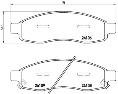 Set di 4 pastiglie freno BREMBO P 58 001