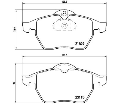 Set di 4 pastiglie freno con lato di montaggio BREMBO P 59 022