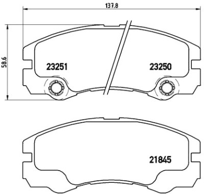 Set di 4 pastiglie freno BREMBO P 59 033