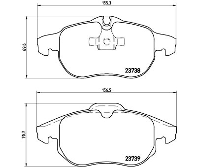 Set di 4 pastiglie freno con lato di montaggio BREMBO P 59 043