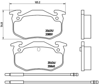 Set di 4 pastiglie freno BREMBO P 61 029