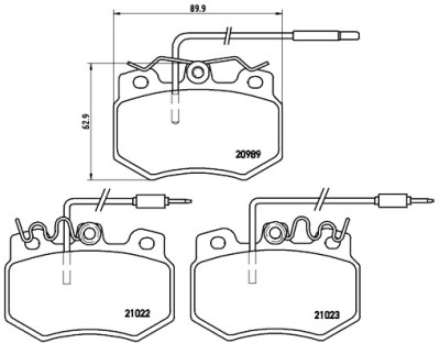 Set di 4 pastiglie freno BREMBO P 61 031
