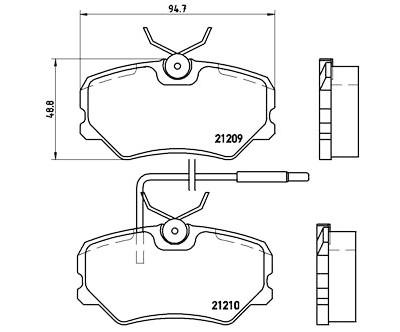 Set di 4 pastiglie freno BREMBO P 61 035