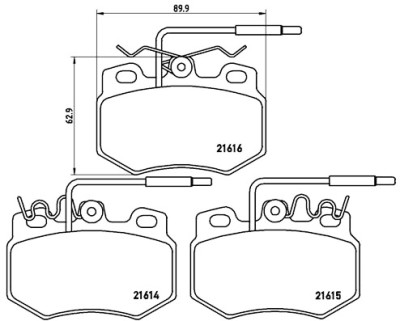 Set di 4 pastiglie freno BREMBO P 61 041
