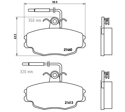 Set di 4 pastiglie freno BREMBO P 61 043