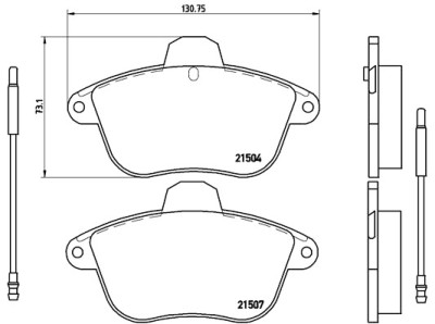 Set di 4 pastiglie freno BREMBO P 61 046