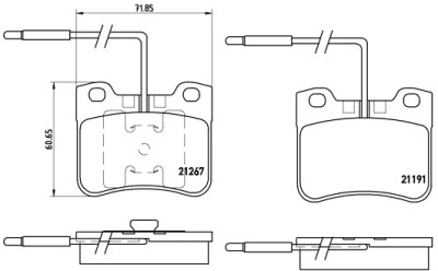 Set di 4 pastiglie freno BREMBO P 61 047