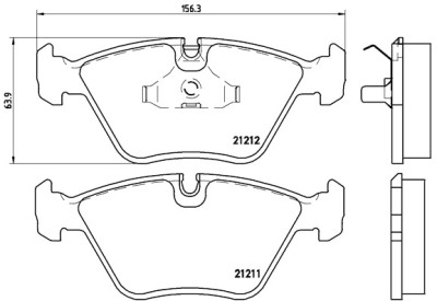 Set di 4 pastiglie freno BREMBO P 61 049