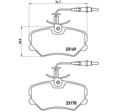 Set di 4 pastiglie freno BREMBO P 61 050