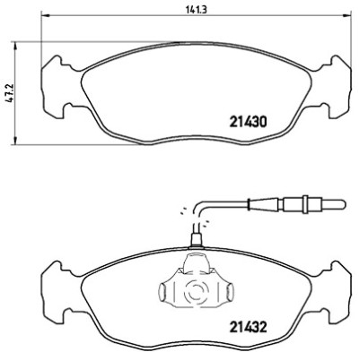 Set di 4 pastiglie freno BREMBO P 61 054