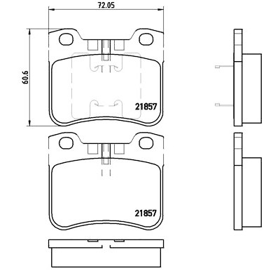Set di 4 pastiglie freno BREMBO P 61 059