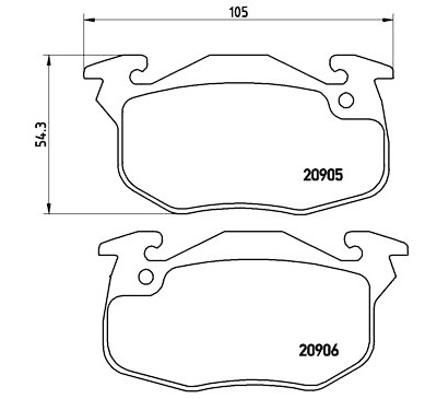Set di 4 pastiglie freno BREMBO P 61 097