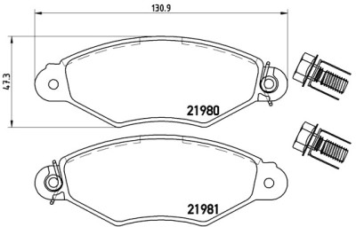 Set di 4 pastiglie freno BREMBO P 61 098