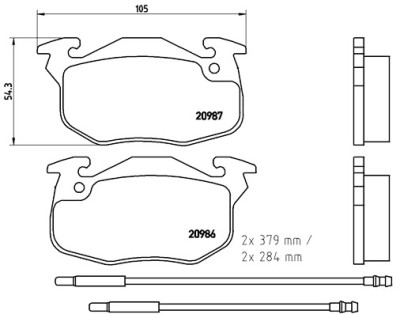 Set di 4 pastiglie freno BREMBO P 61 099