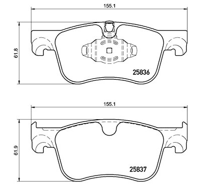 Set di 4 pastiglie freno BREMBO P 61 116
