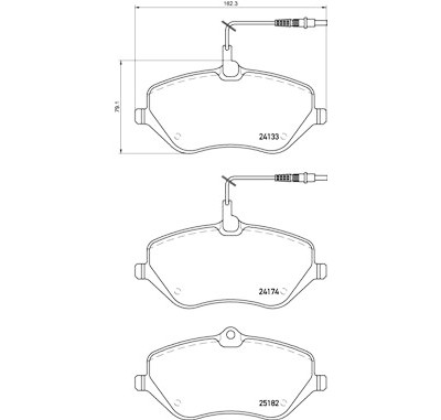 Set di 4 pastiglie freno BREMBO P 61 119