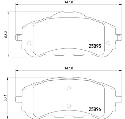 Set di 4 pastiglie freno BREMBO P 61 120
