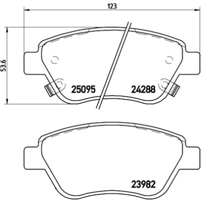 Set di 4 pastiglie freno BREMBO P 66 001