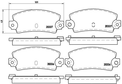 Set di 4 pastiglie freno BREMBO P 68 002