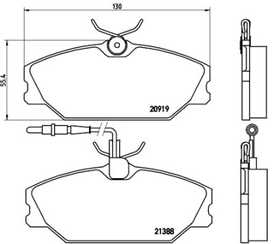 Set di 4 pastiglie freno BREMBO P 68 014